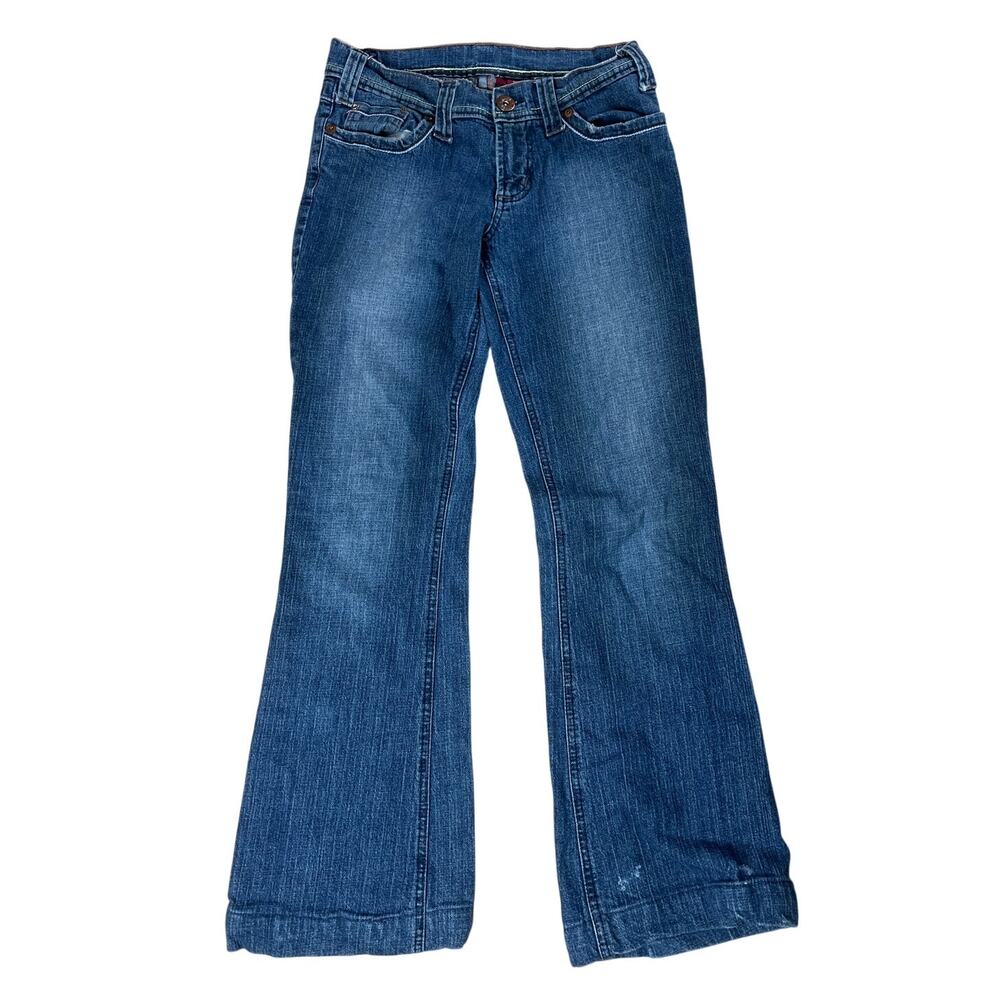 Vintage Bongo Jeans Womens 7 Blue Low Rise Flare Bootcut Y2K